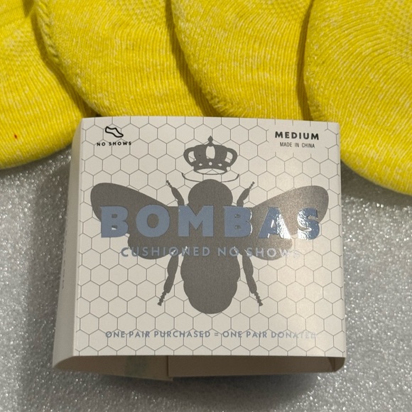 Bombas Bright Yellow No-Show Socks Medium 4 Ct Lot - Picture 2 of 5